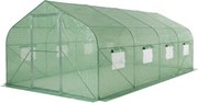 Tunel de folie cu cadru metalic 3x6m Garden Point verde cu 2 perechi de uși