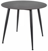Masă rotundă de dining RION 90 cm cu blat ceramic, marmură neagră