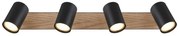 Spot ROBBY 4xGU10/35W/230V negru/maro Globo 57911-4BW