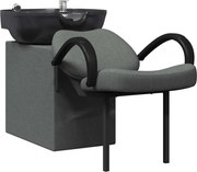 vidaXL Scaun pentru șampon Manual Gri Închis și Negru 136 x 60 x 92 cm