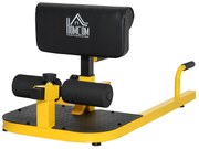 HOMCOM Aparat pentru Genuflexiuni 3 în 1 pentru Picioare, Abdominale și Flotări, 50x97x44,5-56,5 cm, Galben | Aosom Romania