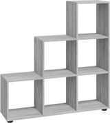 vidaXL Bibliotecă în trepte, gri sonoma, 107 cm, lemn compozit