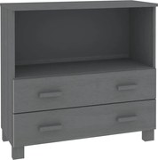 vidaXL Servantă „HAMAR”, gri închis, 85x35x80 cm, lemn masiv pin