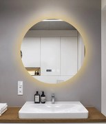 Oglindă Baie LED și Dezaburire Elit's Premium cu Senzor Touch, Lumina Rece, Caldă și Neutră, 80 cm, lumina ambientala spate