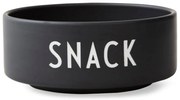 Bol din porțelan Design Letters Snack, ø 12 cm, negru
