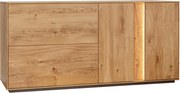 Comodă lemn masiv Aurora Iluminată Stejar, 165 × 37 × 79 cm