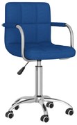 vidaXL Scaun de bucătărie pivotant, albastru, material textil