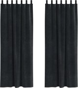 vidaXL Perdele opace 2 pcs Negru 140 x 225 cm Catifea