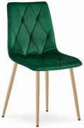 Scaun Bucatarie/Dining Fido Picioare Finisaj Lemn, Catifea Verde