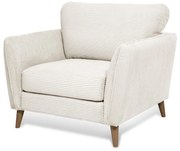 Fotoliu alb cu tapițerie din catifea reiată Paris – Scandic