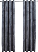 vidaXL Draperii opace cu inele, 2 buc., antracit, 140x175 cm, catifea