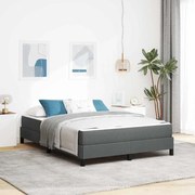 vidaXL Pat cu arcuri cu saltea Gri închis 140 x 200 cm țesătură