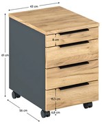 Dulap Birou KLAUDIUS TIP 6 Stejar Artisan/Negru