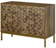 Dulapuri Bucătărie Dulap Cu Uși Anti-Rasturnare, Picioare Otel Auriu, Capacitate Mare, Pentru Bucătărie, Living, Sufragerie | Aosom Romania