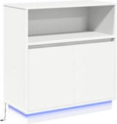 vidaXL Bufet LED Alb 71 x 34,5 x 75 cm Lemn compozit