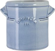 Ghiveci din ceramică glazurată manual 1L bleu deschis, „Brobacka"