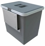 Coș de gunoi încorporat cu ușă 15 l, gri