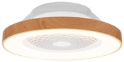 Lustra LED Smart cu Ventilator si telecomanda TIBET alb/lemn