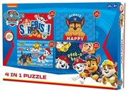 Puzzle pentru copii 4 în 1 PAW PATROL catelusii fericiti, 19x29 cm