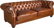 Canapea 3 locuri design italian Chesterfield piele maro