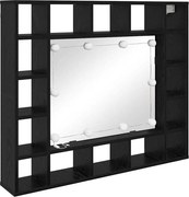 vidaXL Dulap cu oglindă Stejar Negru 91 x 15 x 76,5 cm Lemn compozit