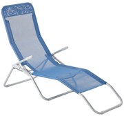 Șezlong de grădină Aldotrade pliabil 137 x 58 x 94 cm, albastru