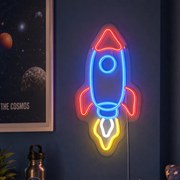 Lampă de perete neon multicoloră cu LED inclus - Rocket