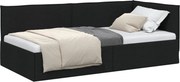 vidaXL Cadru de pat colțar cu headboard Negru 80 x 200 cm țesătură