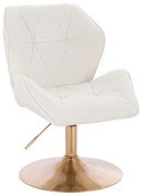 HR212N Scaun Crem Boucle cu Bază Aurie