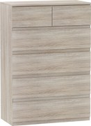 HOMCOM Comodă 6 sertare, mobilier de depozitare fără mânere design minimalist 80 x 39 x 115 cm lemn natural | Aosom Romania