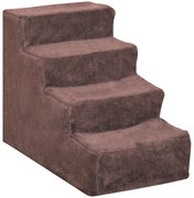 PawHut Scăriță pentru Câini Portabilă cu 4 Trepte, Scară pentru Animale Domestice, 60x35x44 cm, Gri Deschis | Aosom Romania
