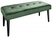 Banca BOUTIQUE 95 cm cu tapiterie din catifea si picioare negre, verde