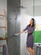 Coloana de dus Hansgrohe Crometta,palarie patrata 24 cm, crom, termostat-27271000