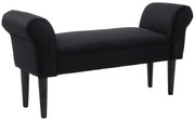 HOMCOM Bancă de Capăt de Pat cu Cotiere Rulate, Bancă Căptușită pentru Dormitor, 102x36x51 cm, Negru | Aosom Romania