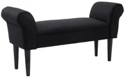 HOMCOM Bancă de Capăt de Pat cu Cotiere Rulate, Bancă Căptușită pentru Dormitor, 102x36x51 cm, Negru | Aosom Romania