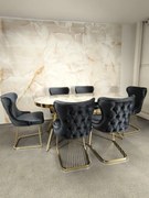 Set stella gri cu auriu masa+ 6 scaune PERSONALIZABIL PE CULORI