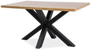 Masă de sufragerie 180 cm Cecily (stejar + negru mat) (pentru 6 până la 8 persoane). 1050072