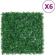 vidaXL Gard din frunze de arbust artificiale, 6 buc., verde, 50x50 cm