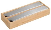 Dispenser pentru folie si hartie de copt Kesper 58042, 2 role pana la 30 cm, Bambus, Maro