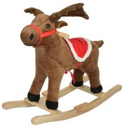 Balansoar din plus cu melodii NOVOKIDS ™ Happy Reindeer Dulcineea XXL , Multifunctional, Platforma din lemn masiv, Miscare a cozii si gurii