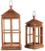 Set de felinare din lemn Almonte 2 buc, maro