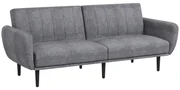HOMCOM Canapea Extensibilă cu Spătar Rabatabil pe 3 Niveluri și 3 Locuri, Canapea Modernă din Material și Lemn, 208x84x82 cm | Aosom Romania