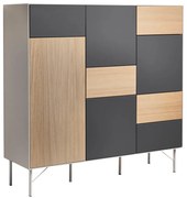 Comodă înaltă gri antracit-natural136x133 cm Edge by Hammel – Hammel Furniture