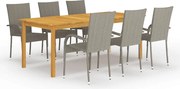 vidaXL Set mobilier pentru grădină, 7 piese, gri