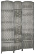 HOMCOM Paravan interior din lemn 3 panouri separator de cameră pliabil pentru sufragerie dormitor 135 x 180 cm gri | Aosom Romania