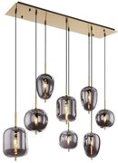 Lustra cu 8 pendule design modern Blacky I negru mat, alama