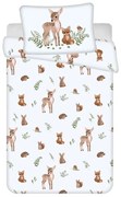 Lenjerie de pat din bumbac pentru patut FOREST ANIMALS alb Dimensiune lenjerie de pat: 40 x 60 cm | 100 x 135 cm