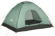 Outsunny Cort Iglu 2 Locuri Camping Ușă Fermoar Plasă Tantari Geantă Transport 206x185x120cm Verde | Aosom Romania