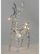 Ren de Crăciun luminos Silver, 21 x 14 cm, 30micro LED, cu baterii