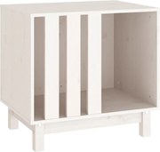 vidaXL Casă pentru câini, alb, 60x45x57 cm, lemn masiv de pin